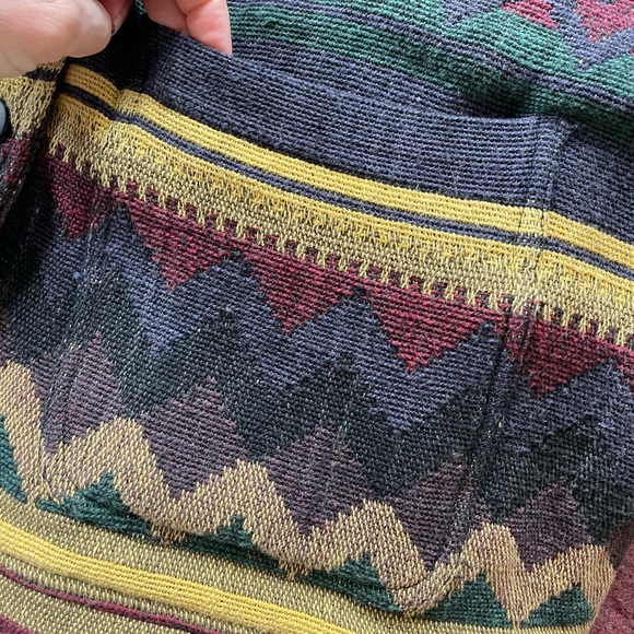Vintage 90s tapestry jacket barn jacket southwestern woven pattern Susan Bristol - Picture 6 of 7